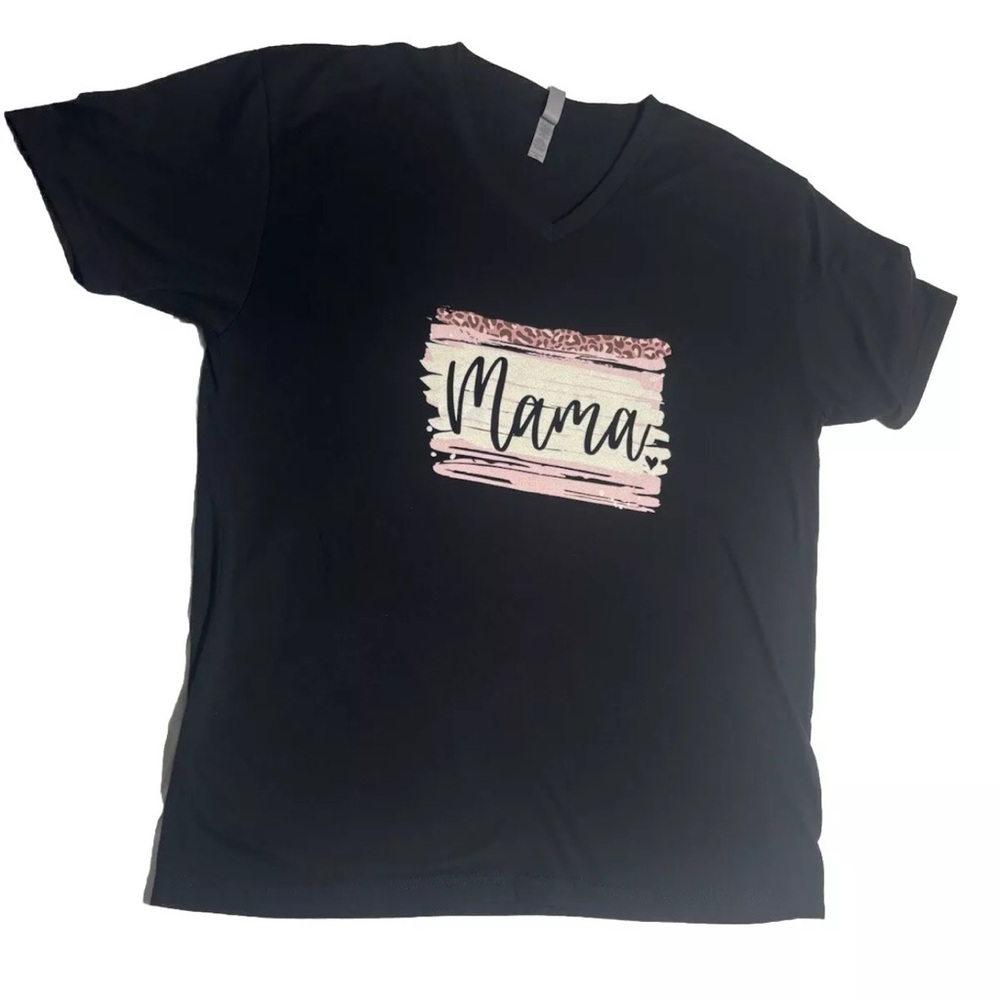 Next Level Woman’s V neck Mama T shirt XL Black